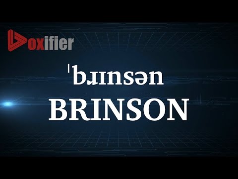 How to Pronunce Brinson in English - Voxifier.com
