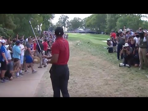 Tiger Woods' Spectacular Shot from the Gallery Leads to Crowd-Rocking Birdie | 2018 PGA Championship
