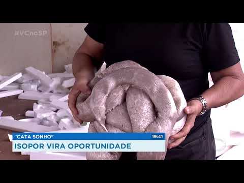 “Cata Sonho” isopor vira oportunidade – Fonte: Record TV Interior SP