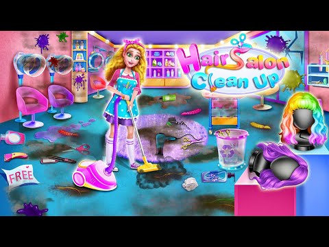 Girls Hair Salon  Tidy Up – Kids Cleaning Games Video