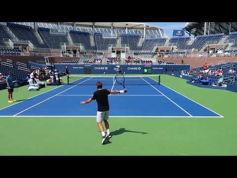 Stan Wawrinka Training 2018 Court Level View (HD)