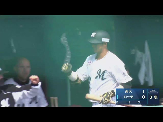 【ファーム】逆方向への一発!! マリーンズ・佐藤が左中間へ同点のソロホームラン!! 2021/3/28 M-E(ファーム)