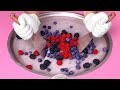 ASMR Berry Mix Ice Cream Rolls How To Make Blueberries Raspberries And Blackberries To Ice Cream