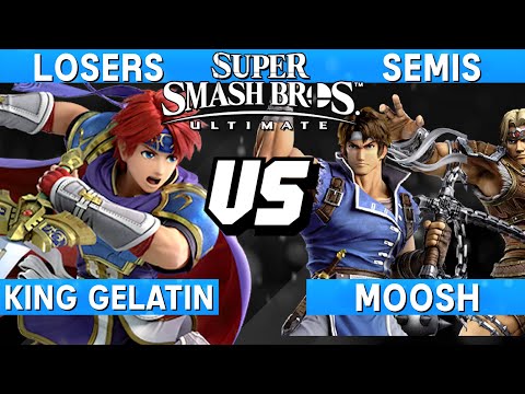 Smash Ultimate Tournament Losers Semis - King Gelatin (Roy) vs Moosh (Richter / Simon) - S@LT 203