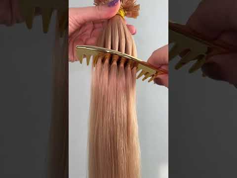 Волосся для гарячого нарощування на капсулах, 50 см, пряме, 100 пасом, золотистий блонд (24) video