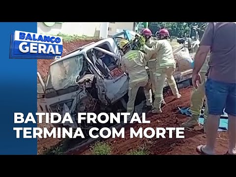 Batida frontal envolve carro e caminhão na BR-277, em Santa Tereza do Oeste; uma pessoa morreu
