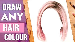 How to Draw ANY Hair Colour | Drawing Hair in Coloured Pencil Tutorial