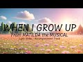 When I Grow Up Lyric Video Accompaniment Only