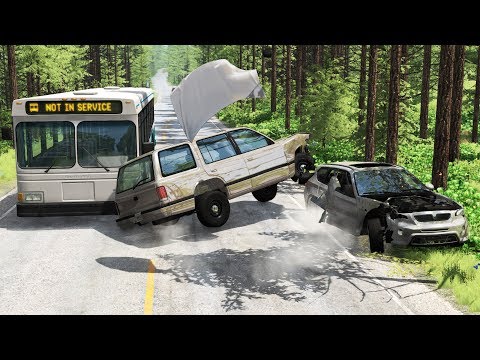Car Overtaking Crashes Compilation #5 - BeamNG Drive - HD