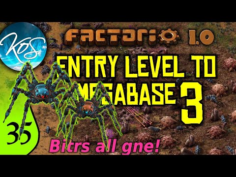 Factorio 1.0 Entry Level to Megabase 3, Ep 35: SPIDERTRON BITER EXTERMINATOR! - Guide, Tutorial