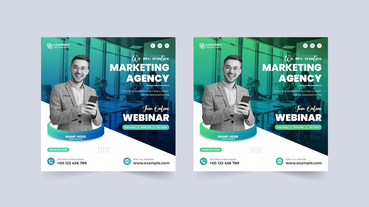Live Webinar Conference Business Free Download | Agency Web Seminar Template Vector