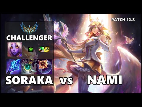 SEASON 12 CHALLENGER Support Gameplay - SORAKA vs NAMI Patch 12.8