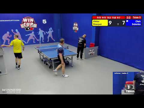 01:00  Шарпай Виктор 3-2 Саенко Олег  стол 5  ЮГ-6  05.06.22