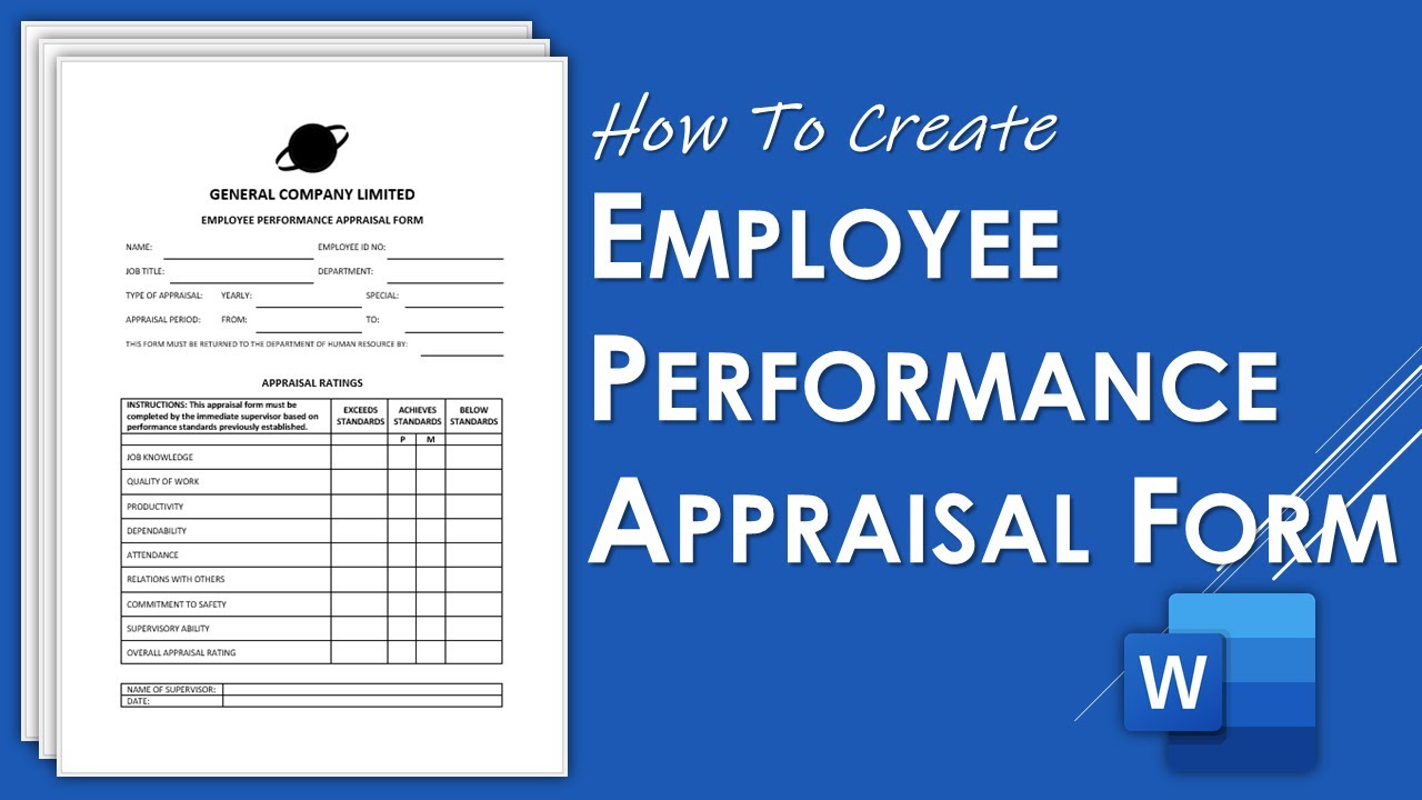 How to Create Employee Performance Appraisal Form in Word | Appraisal Template Design
