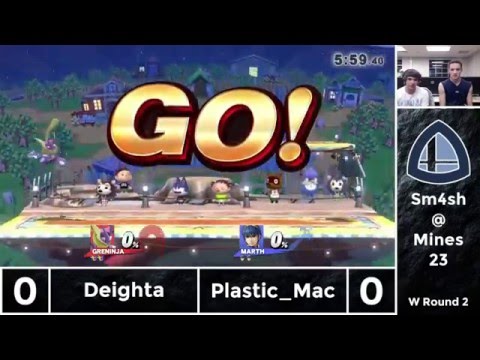 Sm4sh@Mines 23 - Plastic_Mac (Greninja) Vs. Deighta (Marth, Greninja) - Winners Round 2