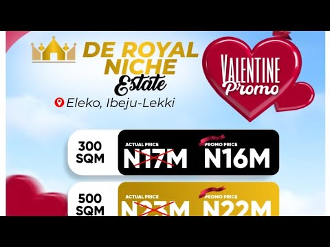 Residential Land For Sale De Royal Niche Estate 2 Minutes Drive From Eleko Junction Close To Amen Estate Eleko Ibeju-Lekki Lagos