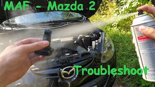 1.5 Mazda 2 Mass Air Flow Sensor Clean / Troubleshoot 🚗 ( rough idle problem ) MAF