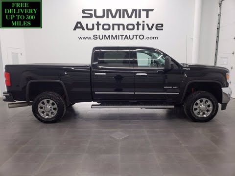 2015 GMC SIERRA 2500 CREW SHORT SLT DIESEL ONYX BLACK WALK AROUND REVIEW 12152ZA SOLD!