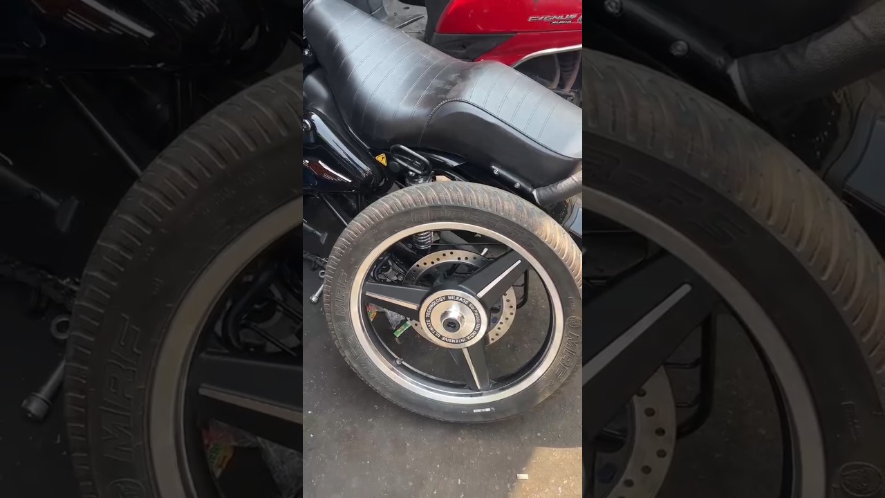 new black Mercedes alloy whell in bullet #shots #royalenfieldelectra #bullet  #royalenfielddiaries