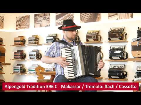 Akkordeon - Alpengold Tradition 396 C - Makassar - Jugendliebe / Am schwarzen See