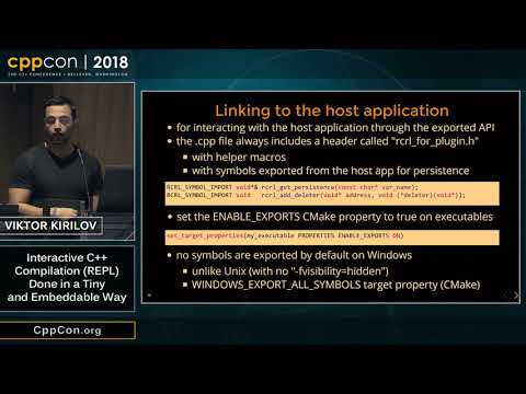 CppCon 2018: Viktor Kirilov “Interactive C++ Compilation (REPL) Done in a Tiny and Embeddable Way”