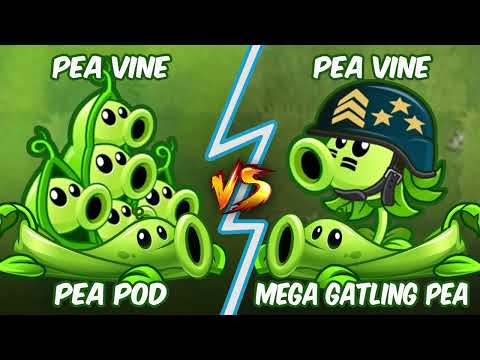 Team Pea Pod Vs Team Mega Gatling Pea - Who Will Win?  - PvZ 2 Plant Vs Plant