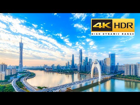 🌅4K HDR | Distrito de Guangzhou Tianhe Torre de Guangzhou Praça Huacheng | China Passeio pela cidade de Guangzhou Distrito de Tianhe Torre de cantão Praça Huacheng|
