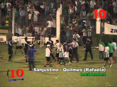 SANJUSTINO - QUILMES (RAF) 3 DE ABRIL INCIDENTES.mpg