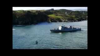 preview picture of video 'Irish Navy ship leaving Baltimore on the Wild Atlantic Way.'