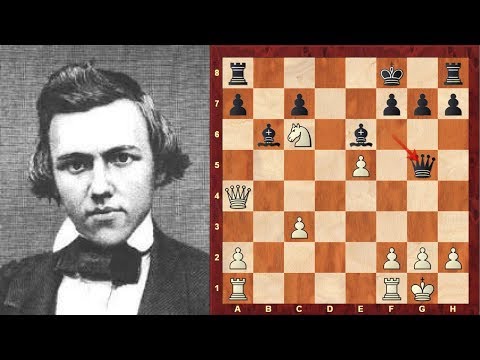 Classic Chess Game: Paul Morphy vs Thomas Jefferson Bryan: New York (USA) (1859)
