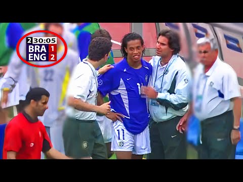 BRAZIL WAS GOING TO BE ELIMINATED FROM THE WORLD CUP, UNTIL RONALDINHO DECIDED THE GAME