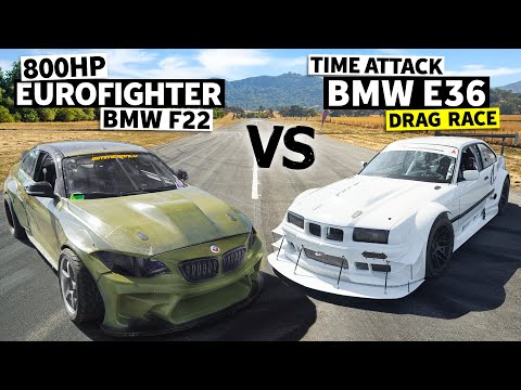 Bimmer Drag Race Battle! 800hp Formula Drift BMW 2 Series vs 670hp Time Attack BMW 318is
