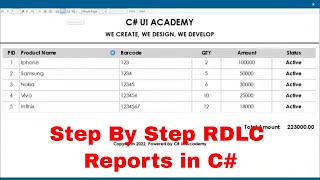 How to Create RDLC reports in C# with MS SQL Server