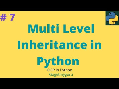 Object Oriented Programming With Python 7 Multilevel Inheritance