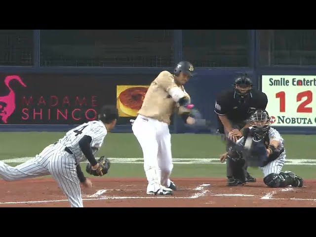 【3回裏】バファローズ・T-岡田が先制タイムリー!! タイガース・能見の初球捉えた!! 2015/6/14 Bs-T