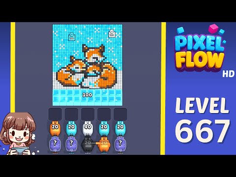 Pixel Flow Level 667 Solution Walkthrough