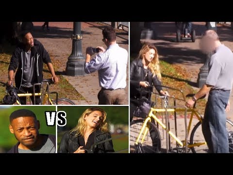 How do pedestrians react to the "various" bicycle thieves? (Social experiment) | Mazdak