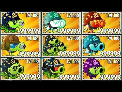All Mega Gatling & Other Peashooter Battlez -Who Will Win? - Pvz 2 Plant vs Plant