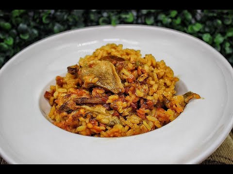 Arroz con boletus y Jamon