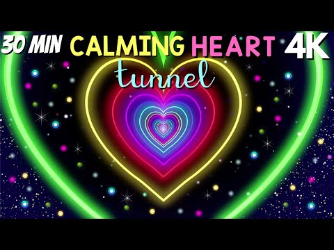 Sensory Music for Autism Neon Love Heart Tunnel to Melt Stress Away