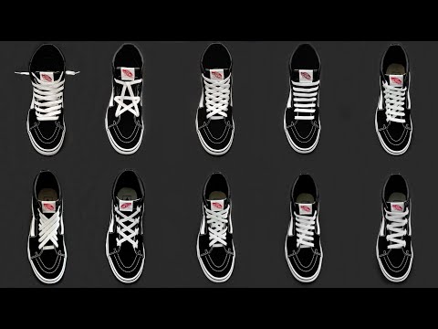 Part of a video titled 10 NEW Ways How To Lace VANS Sk8-Hi - YouTube