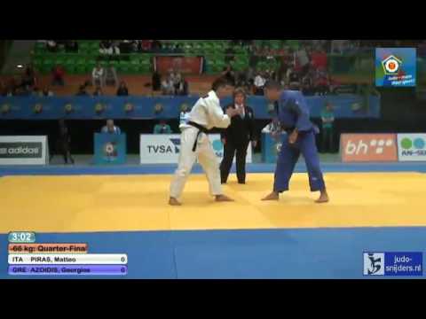 Judo 2013 European Championships Juniors Sarajevo: Piras (ITA) - Azoidis (GRE) [-66kg] QF