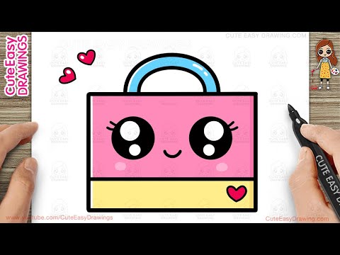 How to Draw a Cute Tote Bag Easy Drawing and Coloring for Kids and Toddlers