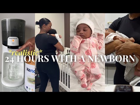 A *REALISTIC* 24 HRS WITH A NEWBORN | Feedings + Naps + Tips & Tricks + Getting things done!