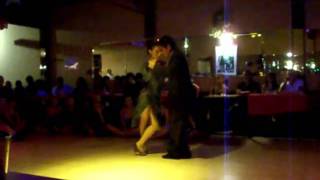 Alejandro Veron and his partner is performing at Milonga 10 in Buenos Aires 2010-12-25