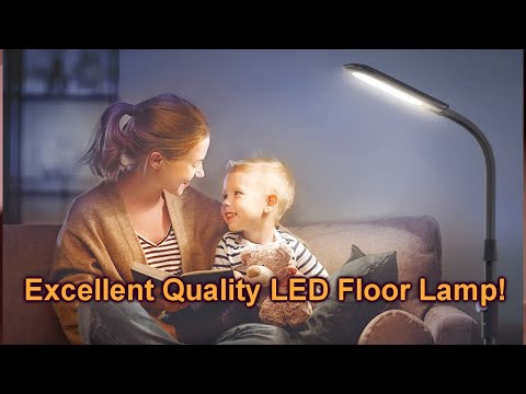 REVIEW Hifree LED Floor Lamp Super Bright 14W Dimmable 3 Color Temperatures Adjustable Gooseneck