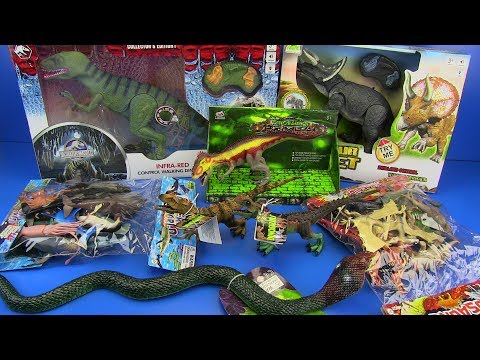 Dinosaurs Jurassic World & Box of toys Ocean World,Dinosaurs Collection ,Snake Toys Video for kids