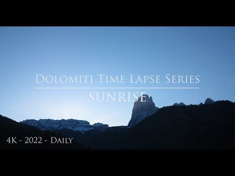 Dolomiti, Val Gardena, Italy | Timelapse Series 365 | Sunrise 2022.11.15 | Livestream, Weather 4k