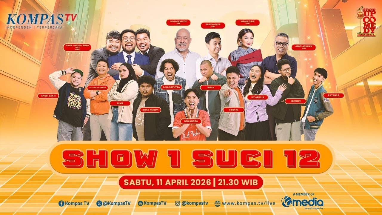 🔴 LIVE - SUCI 12 Show 1: Perdana! Para Komika Tampil di Depan Raditya Dika hingga Indro Warkop