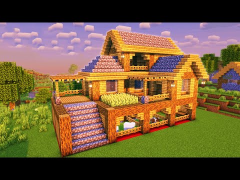 Big Minecraft House Tutorial 1.20: How to build a Survival House in Minecraft